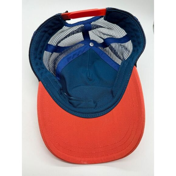 s-l400.jpg Patagonia Buffalo Bison Embroidered‎ Logo Blue Mesh Orange Trucker Hat Cap